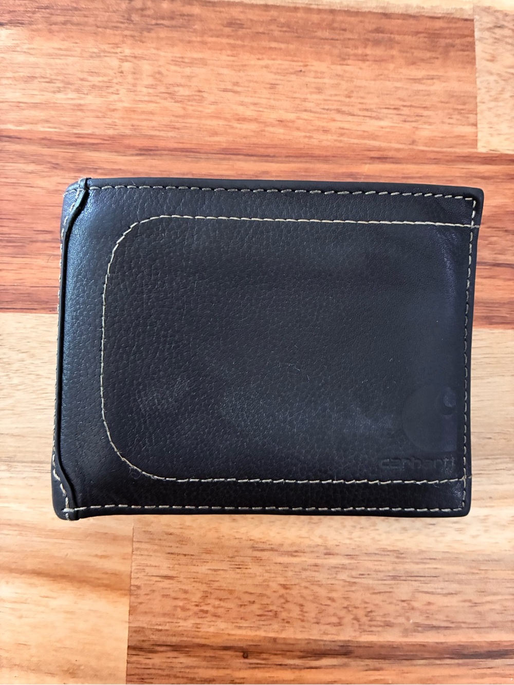 Carhartt Men’s Black Leather Wallet Bifold Billfold